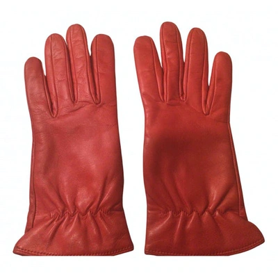 Pre-owned Furla Leather Gloves In Red