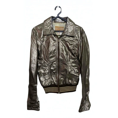 Pre-owned Galliano Leather Jacket In Silver