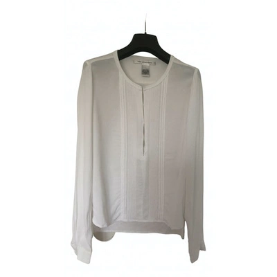 Pre-owned Diane Von Furstenberg White Synthetic Top