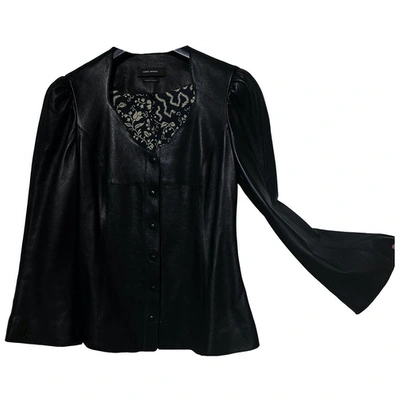 Pre-owned Isabel Marant Leather Short Vest In Black