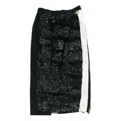 Pre-owned Mangano Glitter Mid-length Skirt In Black