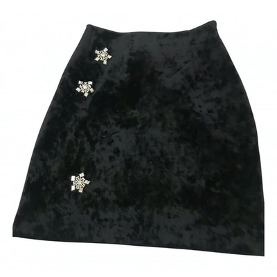 Pre-owned Sandro Velvet Mini Skirt In Black