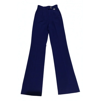 Pre-owned Mangano Straight Pants In Blue