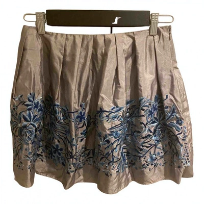 Pre-owned Aquascutum Silk Mini Skirt In Grey
