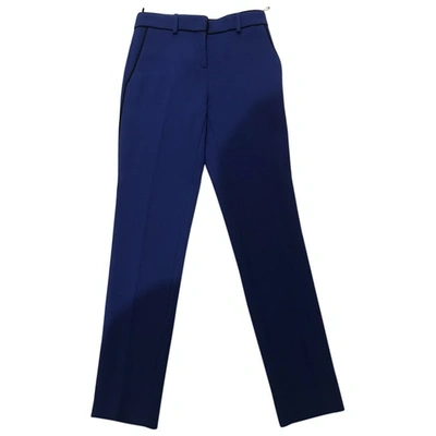 Pre-owned Fausto Puglisi Wool Slim Pants In Blue