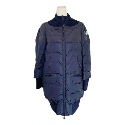 Pre-owned Moncler Long Puffer In Blue