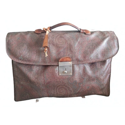 Pre-owned Etro Leather Satchel In Brown