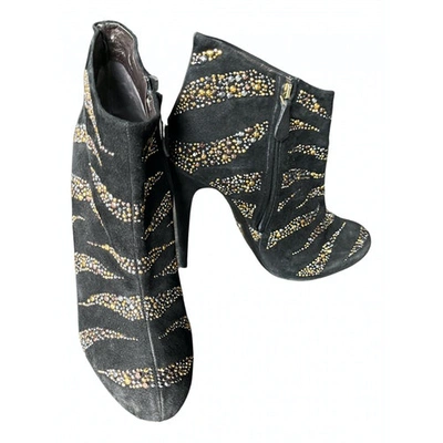 Pre-owned Roberto Cavalli Ankle Boots In Black