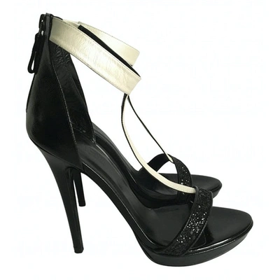 Pre-owned Karl Lagerfeld Leather Sandals In Black