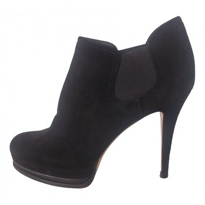Pre-owned Casadei Ankle Boots In Black
