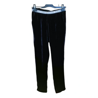 Pre-owned Ermanno Scervino Velvet Trousers In Blue