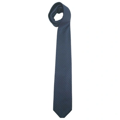 Pre-owned Piombo Silk Tie In Blue