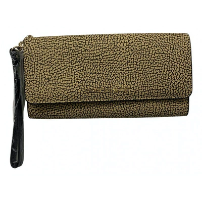 Pre-owned Borbonese Cloth Wallet In Camel