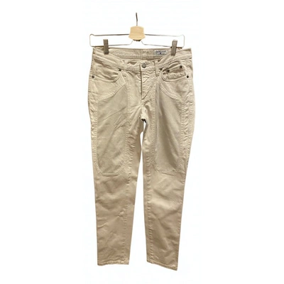 Pre-owned Jeckerson Straight Jeans In Beige