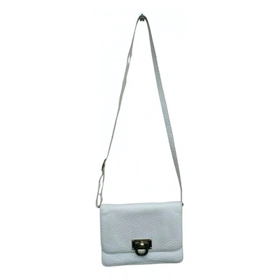 Pre-owned Donna Karan Leather Crossbody Bag In White