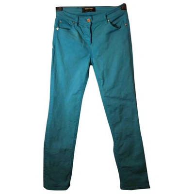 Pre-owned Roberto Cavalli Trousers In Turquoise