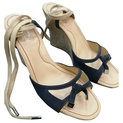 Pre-owned Tod's Leather Sandals In Blue