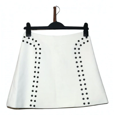 Pre-owned Michael Kors Mini Skirt In Ecru