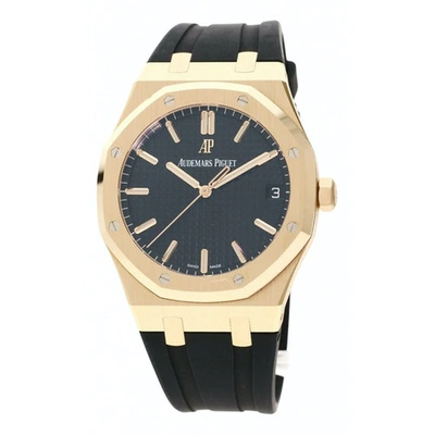 Pre-owned Audemars Piguet Royal Oak  Black Pink Gold Watch