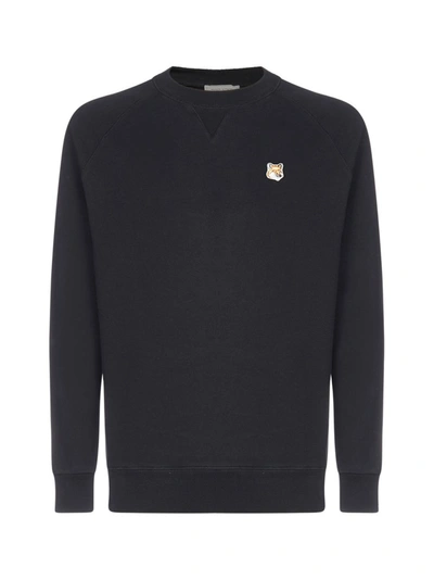 Maison Kitsuné Fox Head Patch Sweatshirt In Black