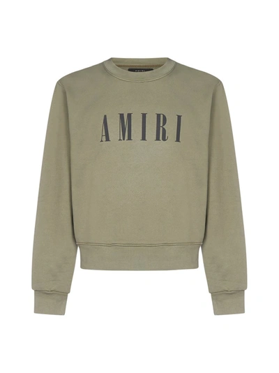 Amiri Core Logo Print Jersey Sweatshirt In Green