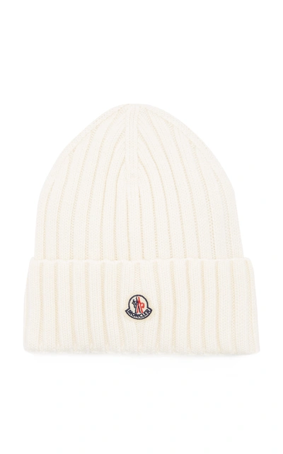 MONCLER RIBBED-KNIT WOOL BEANIE