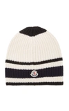 MONCLER WOMEN'S RIBBED-KNIT WOOL BEANIE