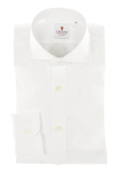 Cordone1956 Yoga Twill Shirt Regular Fit In White