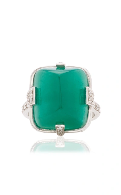 Goshwara Women's 18k White Gold Emerald; Diamond Ring In Green