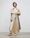 LAFAYETTE 148 BLAKE TRENCH COAT IN SCULPTED PLEATING CLOTH