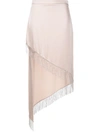 DAVID KOMA DRAPED ASYMMETRIC MIDI SKIRT