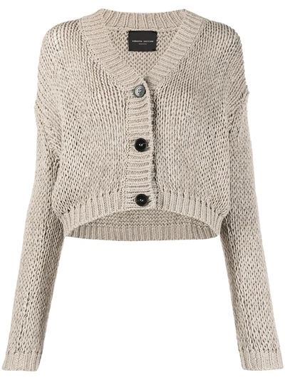 Roberto Collina V-neck Knitted Cardigan In Beige