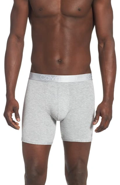 Calvin Klein Ultrasoft Stretch Modal Boxer Briefs In Grey Heather/ White