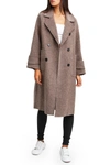 Belle & Bloom Rumour Has It Oversized Wool Blend Coat In Walnut