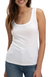 Splendid Zuma 2x1 Rib Scoop-neck Tank In White