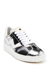 Stuart Weitzman Daryl Snake Print Tech Sneaker In Slv