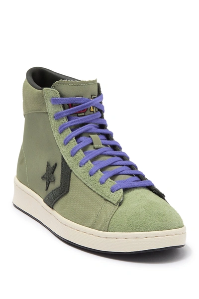 Converse Pro Leather High Top Sneaker In Oil Green/sequo