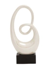 Willow Row Pearl White/black Modern Oval Loop Sculpture