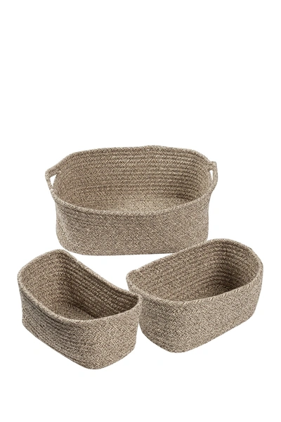 Honey-can-do Marled Sand Nested Texture Basket 3-piece Set In Marled In Marled - Sand