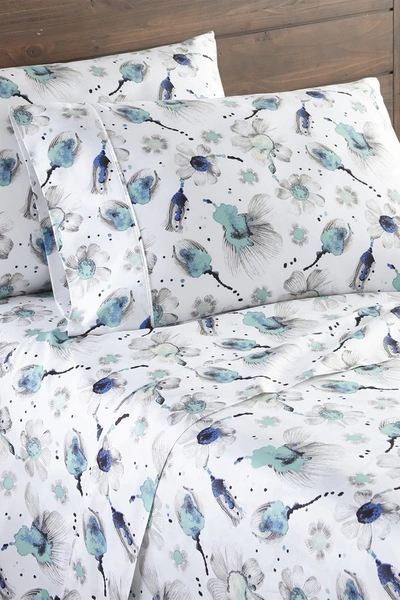 Southshore Fine Linens Premium Collection Extra Deep Pocket 300 Thread-count 4-piece Sheet Set In Watercolor Symphony Blue