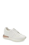 Ferragamo Brooklyn Leather Sneakers In White Inte