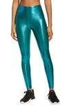 Heroine Sport Marvel Metallic High Waist Leggings In Aquamarine