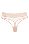 Else Bare Stretch-tulle Thong In Powder