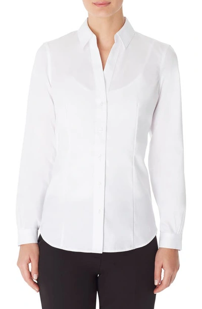 JONES NEW YORK JONES NEW YORK SOLID BUTTON-UP COTTON SHIRT,10795212