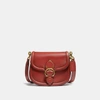 Coach Beat Glovetanned Leather Saddle Crossbody Bag In Brass/red Sand