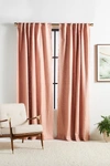 Anthropologie Luxe Linen Blend Curtain By  In Pink Size 50x63