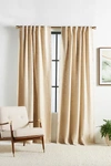 Anthropologie Luxe Linen Blend Curtain By  In Beige Size 50x63