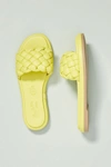 Seychelles Belissima Puffy Woven Slide Sandals In Yellow