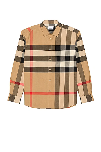 Burberry Somerton Check Shirt In Archive Beige