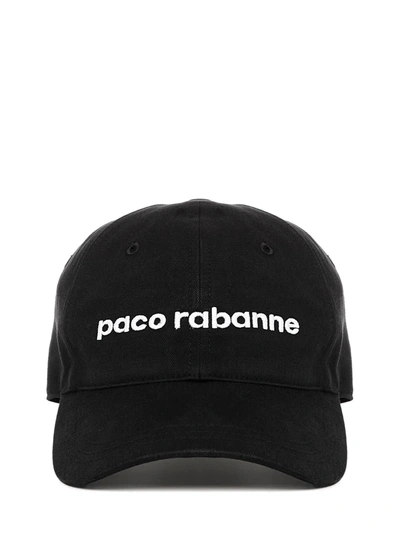 Paco Rabanne Logo棉质帽子 In Nero